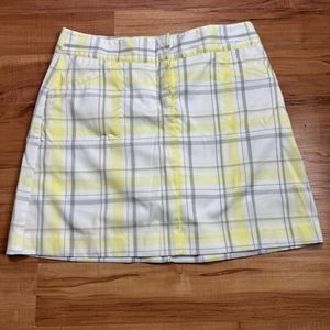 IZOD Perform X Sport Skirt Yellow & White Plaid Size 2